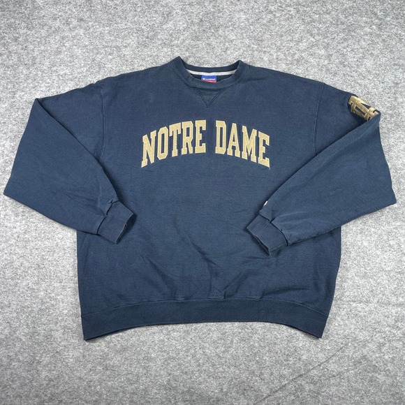 Champion Other - Notre Dame Sweatshirt Mens XXL Navy Champion Fighting Irish Tackle Twill Top